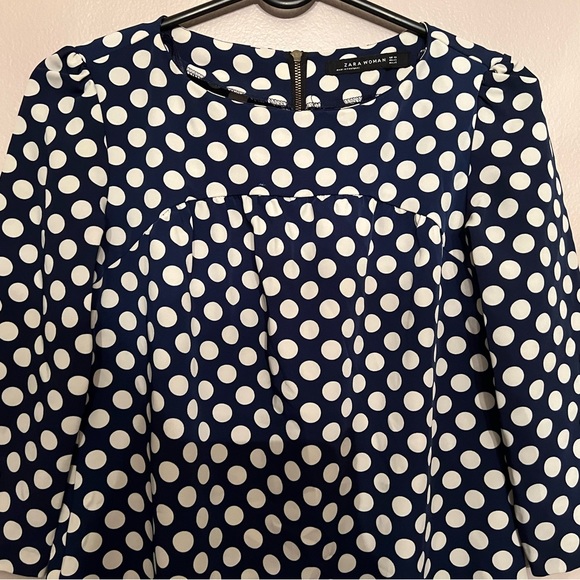 Zara Women Blue and White Polka Dot Size XS Pre-owned . - Picture 6 of 14